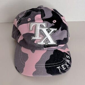 No Brand Junior Girls Texas Embroidered Pink Camouflage Baseball Hat